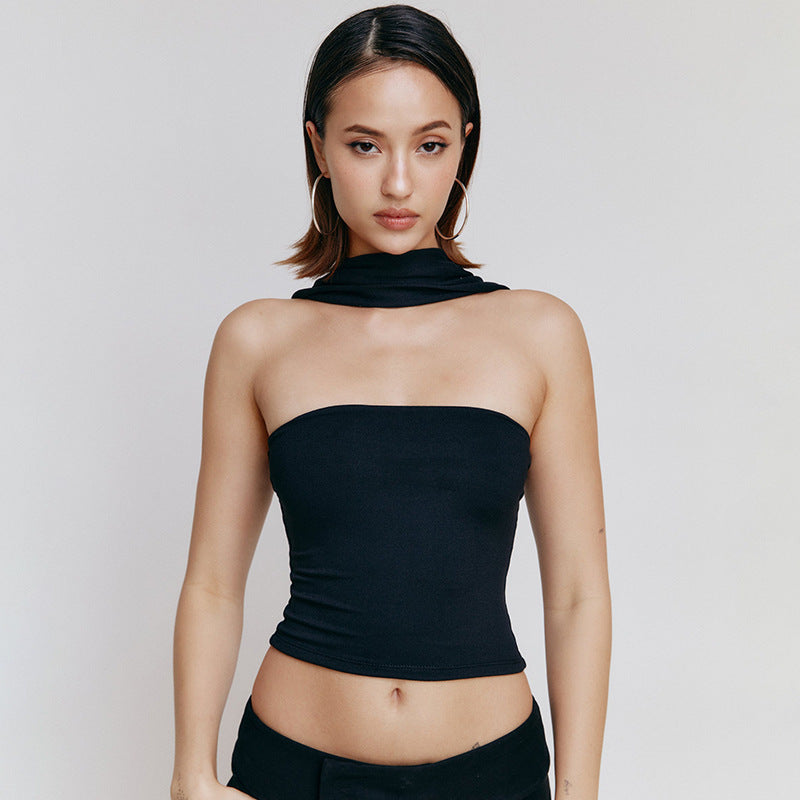 Rose – Élégant haut tube asymétrique pour femme