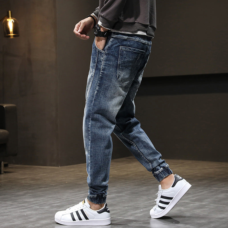 Phil – Jean Élastique en Velours Grande Taille pour Homme