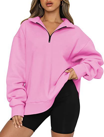 Dawn – Sweat-shirt femme avec zip et col rabattu