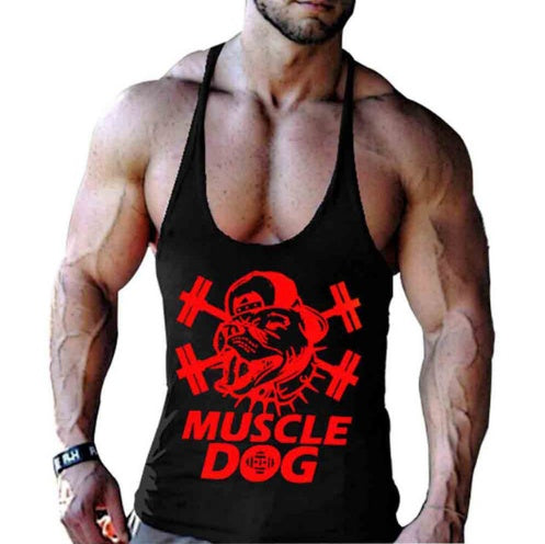 Gary – Gilet de Fitness Cartoon avec Impression de Chien Musclé