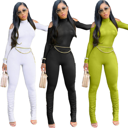 Rachael – Longue Combinaison Femme avec Zip et Plis