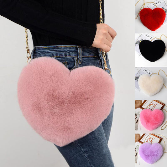 Sophia – Sac bandoulière en peluche avec chaîne pour femmes