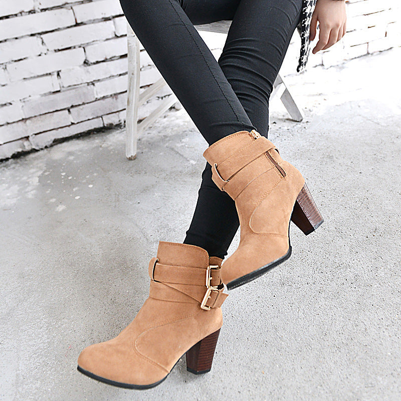 Amy – Chaussures à Talons Hauts Chaudes pour Femmes avec Bottines