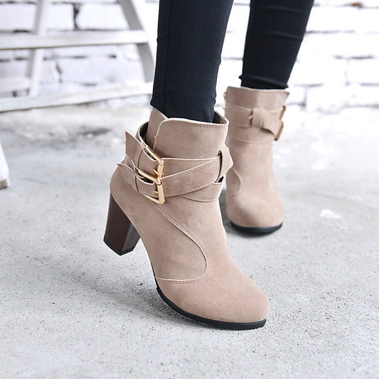 Amy – Chaussures à Talons Hauts Chaudes pour Femmes avec Bottines