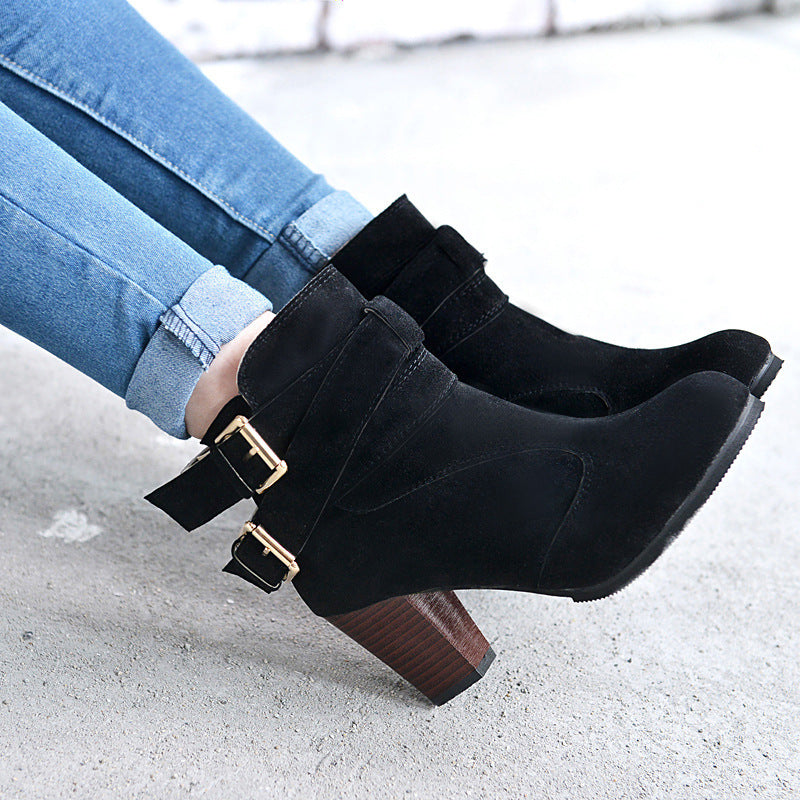 Amy – Chaussures à Talons Hauts Chaudes pour Femmes avec Bottines