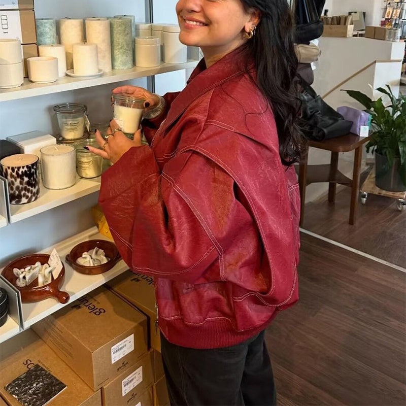 Heather – Veste Décontractée pour Femme avec Revers et Fermeture Éclair