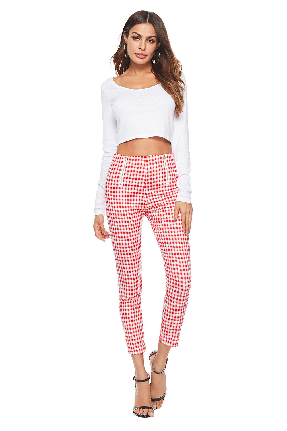 Paul – Pantalon minceur à motif carreaux noir et blanc