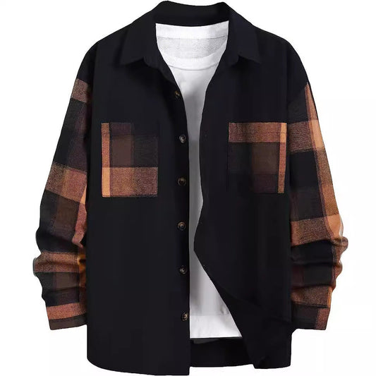 Jonathan – Chemise décontractée à manches longues avec motif à carreaux en couleurs d'automne