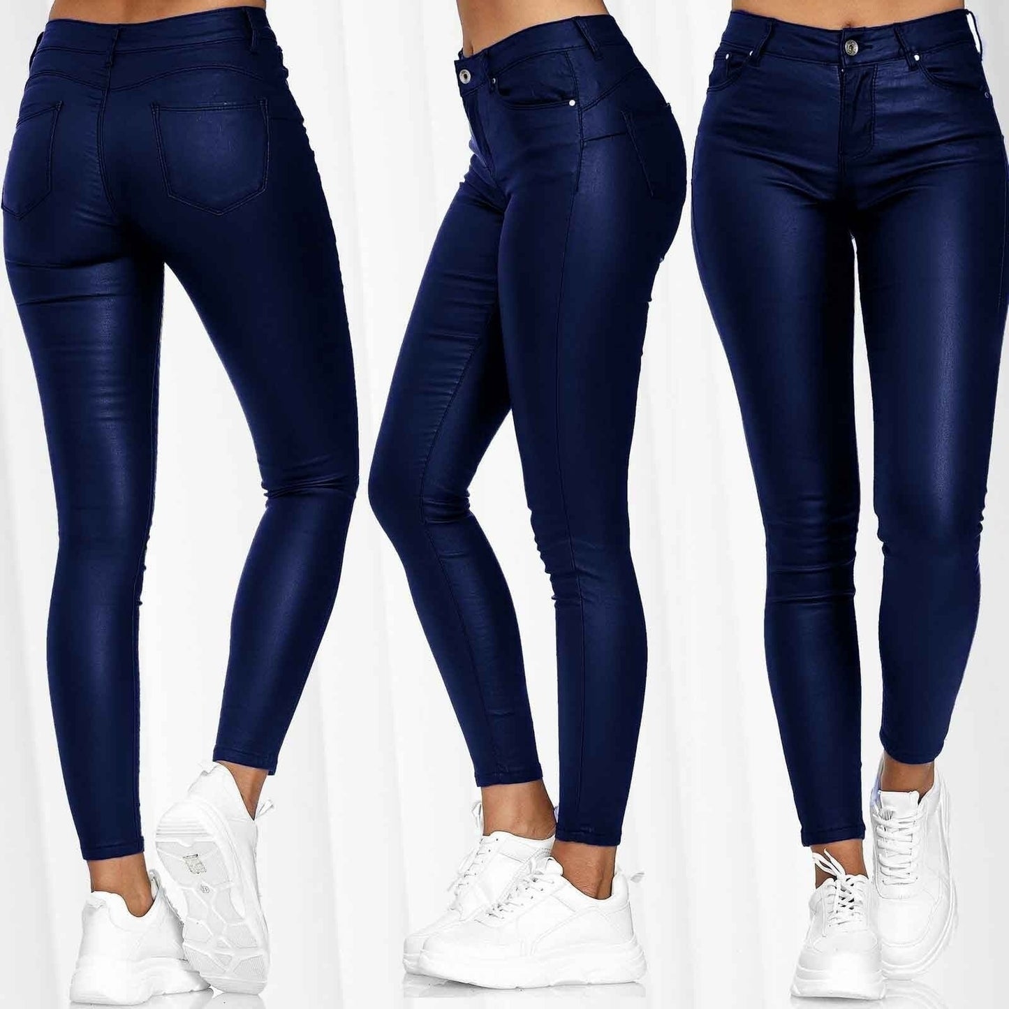 Jane – Pantalon en Cuir Végétalien Uni