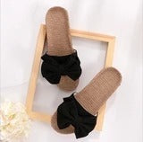 Emma – Slipper d'été avec nœud et lin plat