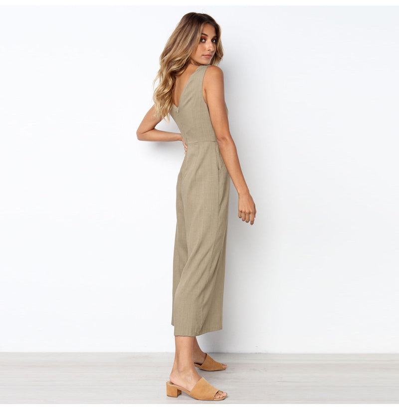 Natasha – Jumpsuit dos nu avec col en V