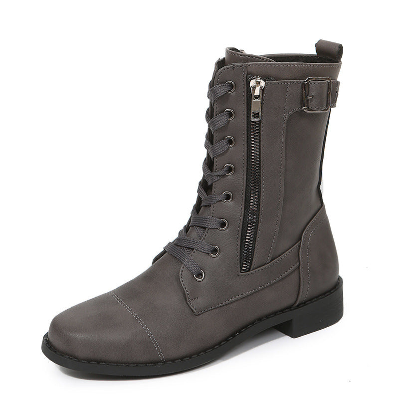 Nicola – Bottines à Lacets avec Fermeture Éclair Latérale pour Femme