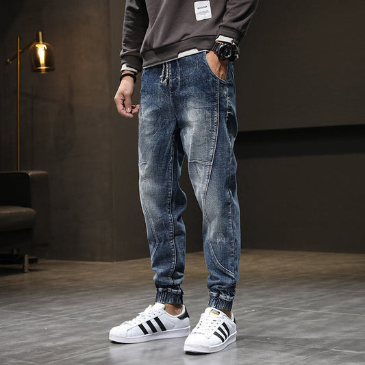Phil – Jean Élastique en Velours Grande Taille pour Homme