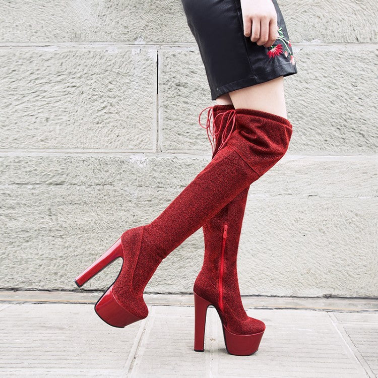 Anna – Bottines Sexy à Paillettes et Plateforme