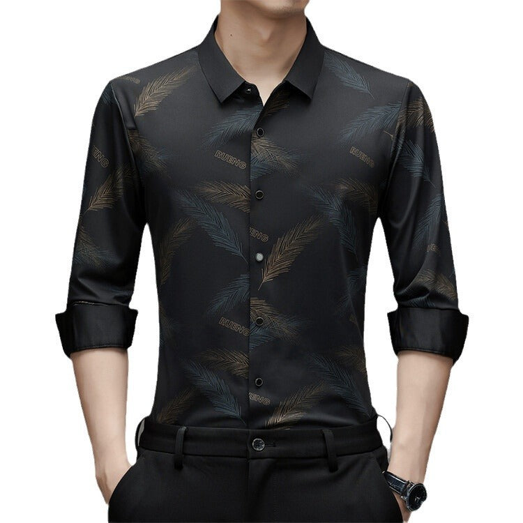 Arthur – Chemise à manches longues tendance sans repassage pour hommes