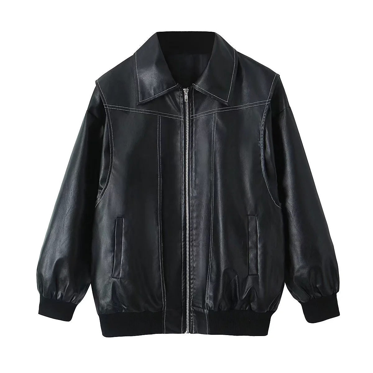 Heather – Veste Décontractée pour Femme avec Revers et Fermeture Éclair
