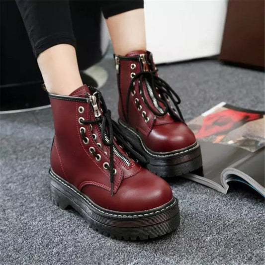 Deborah – Bottes féminines élégantes avec bout rond et lacets