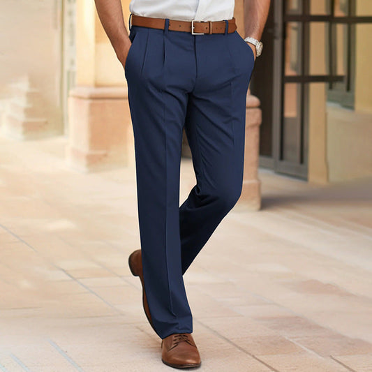 Andy – Pantalon de Costume Homme à Taille Moyenne et Coupe Droite