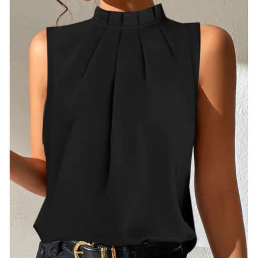 Lily – Veste sans manches slim noire décontractée