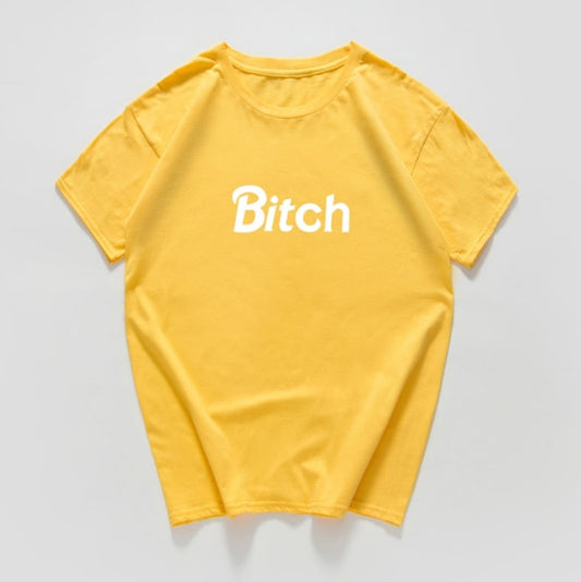 Michelle – T-shirt Femme avec Imprimé Lettres et Manches Courtes