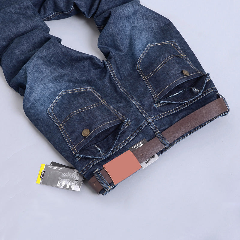 Kelvin – Jean Slim-Fit Droit Homme en Bleu Foncé
