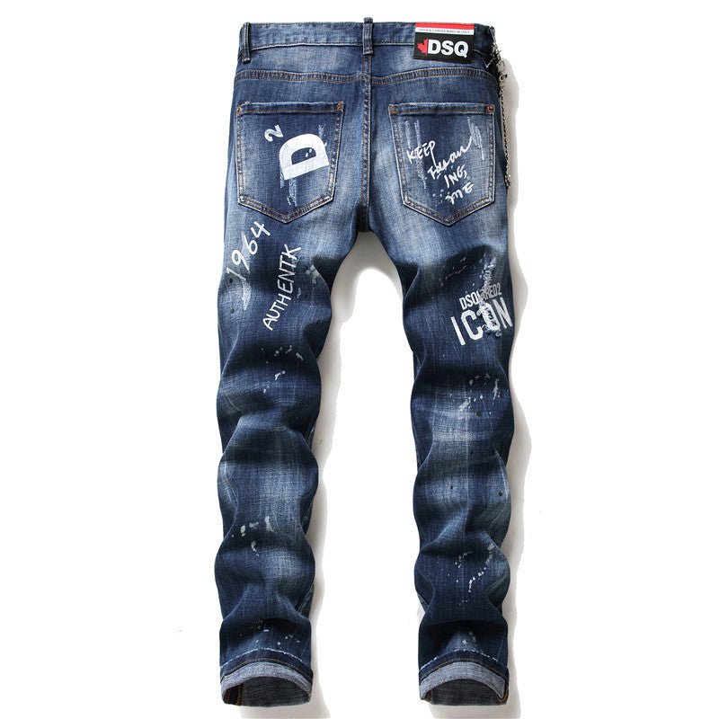 Dominic – Jean Slim Fit pour Homme avec Fermeture Éclair et Trous