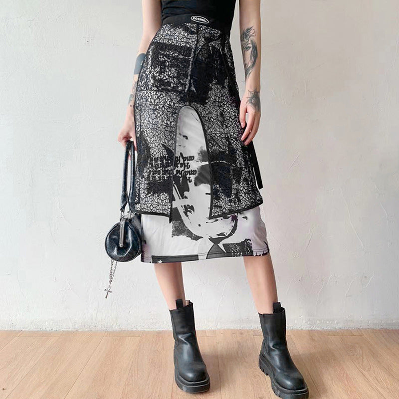 Joanne – Jupe Dégradé à Motifs Floraux