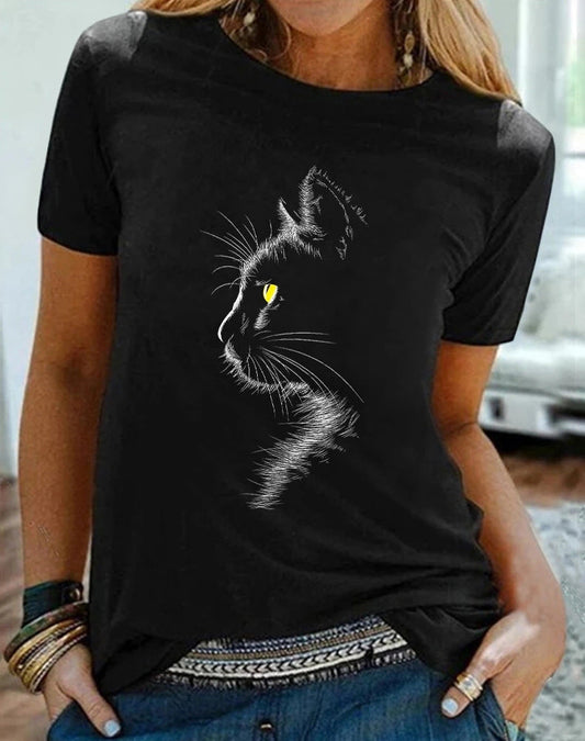 Tamara – T-shirt Décontracté à Manches Courtes et Col Rond