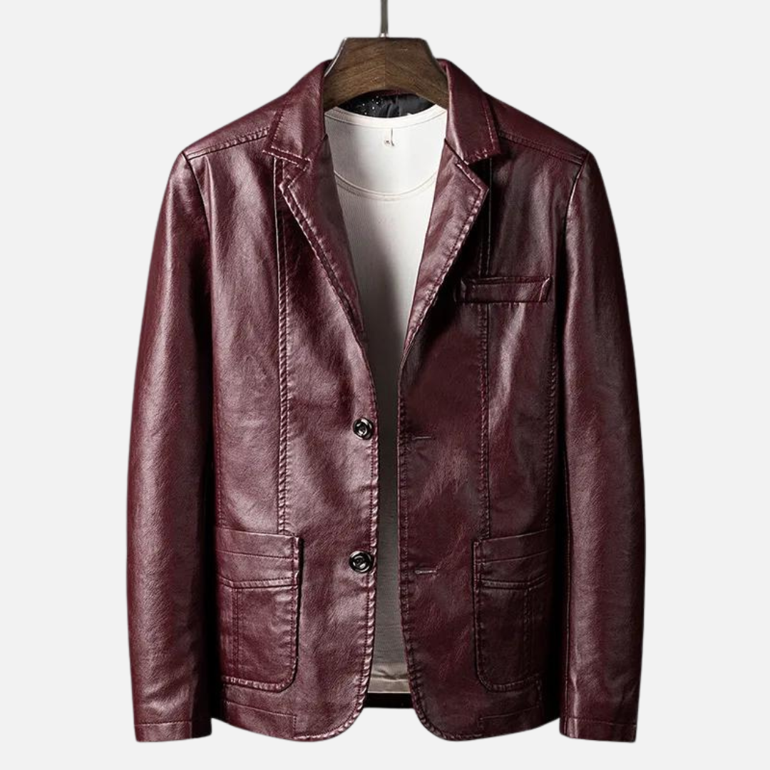 Noel - Veste en cuir vegan à deux boutons