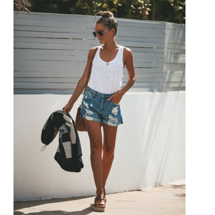 Vanessa – Shorts en Jean Déchirés pour Femmes