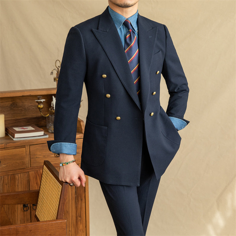 Daniel – Costume Seersucker Demi-Doublé pour Homme