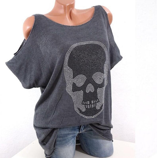 Gillian – T-shirt Femme avec Motif de Crâne