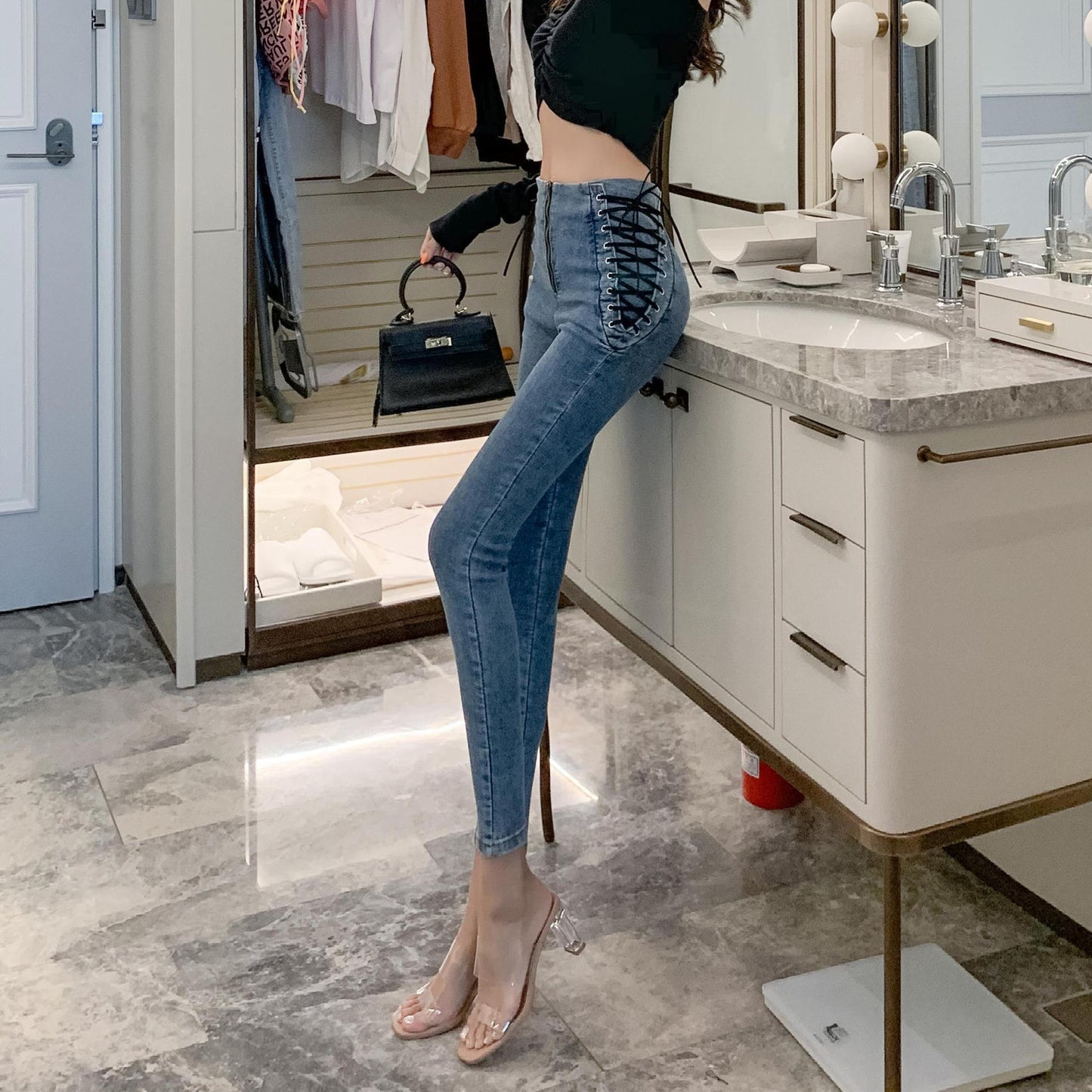 Phoebe – Jean Skinny Slim Taille Haute