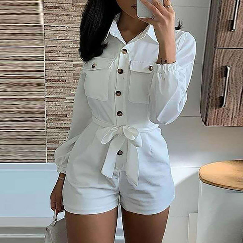 Imogen – Jumpsuit Décontracté pour Femmes en Tissu Blanc
