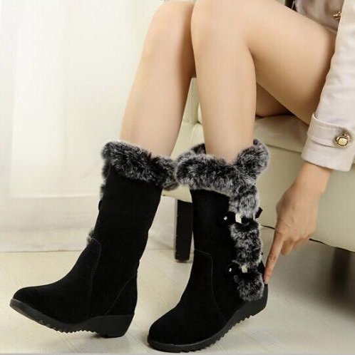 Pamela – Bottes mi-hautes avec fausse fourrure pour l'hiver