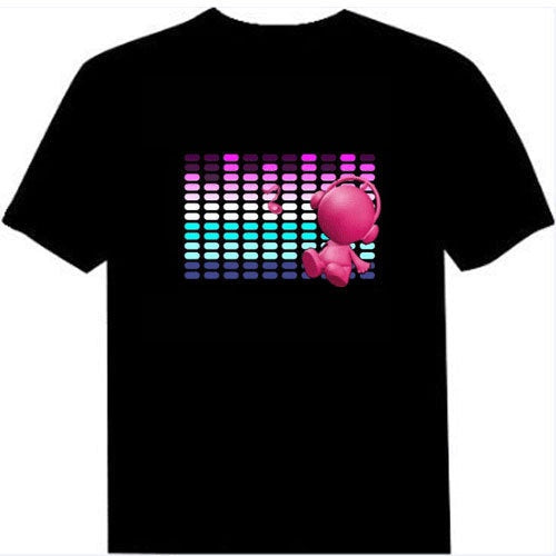 Ann – T-shirt activé par la musique avec effet lumineux