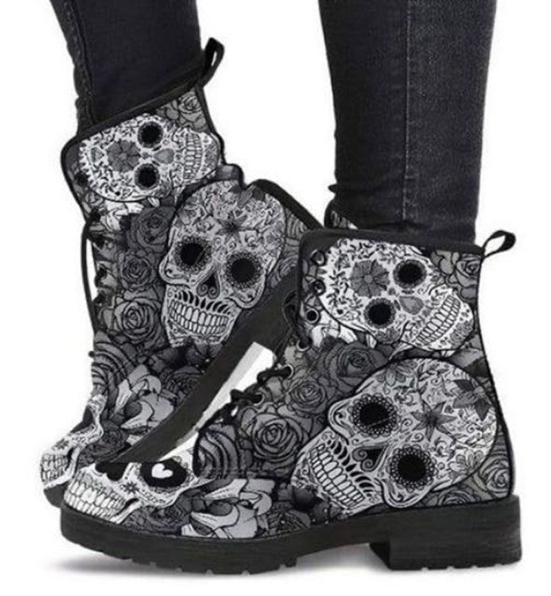 Claire – Bottes à Lacets Imprimées pour Femmes