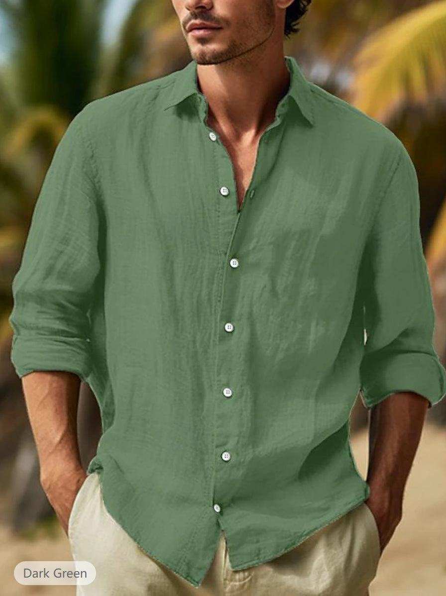 Brett – Chemise décontractée pour homme en grande taille unie
