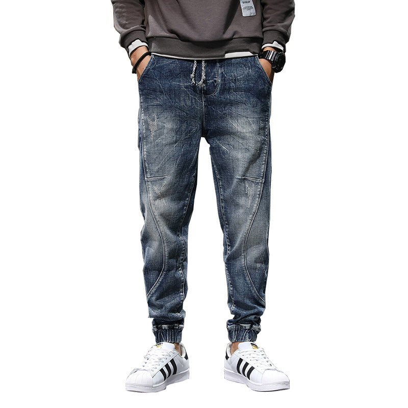 Phil – Jean Élastique en Velours Grande Taille pour Homme