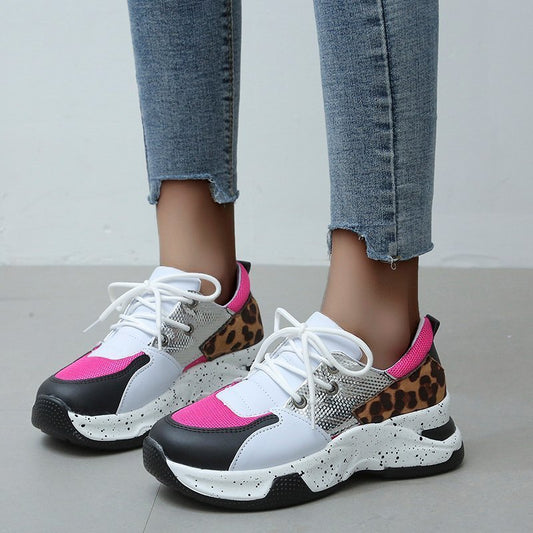 Victoria – Baskets Léopard pour Femme avec Lacets