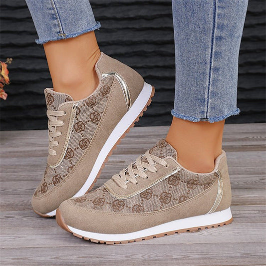 Diana – Baskets à Lacets Motif Fleuri Léger Respirant Femme