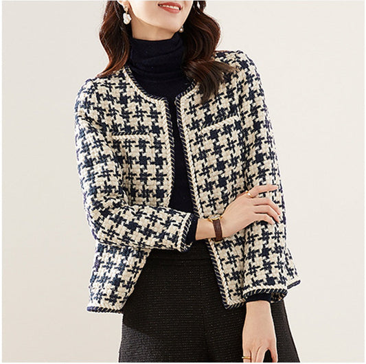 Joanne – Veste femme à motif pied-de-poule