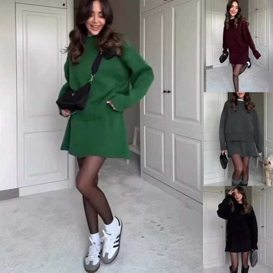 Danielle – Ensemble en Tricot Élégant pour Femme à Manches Longues