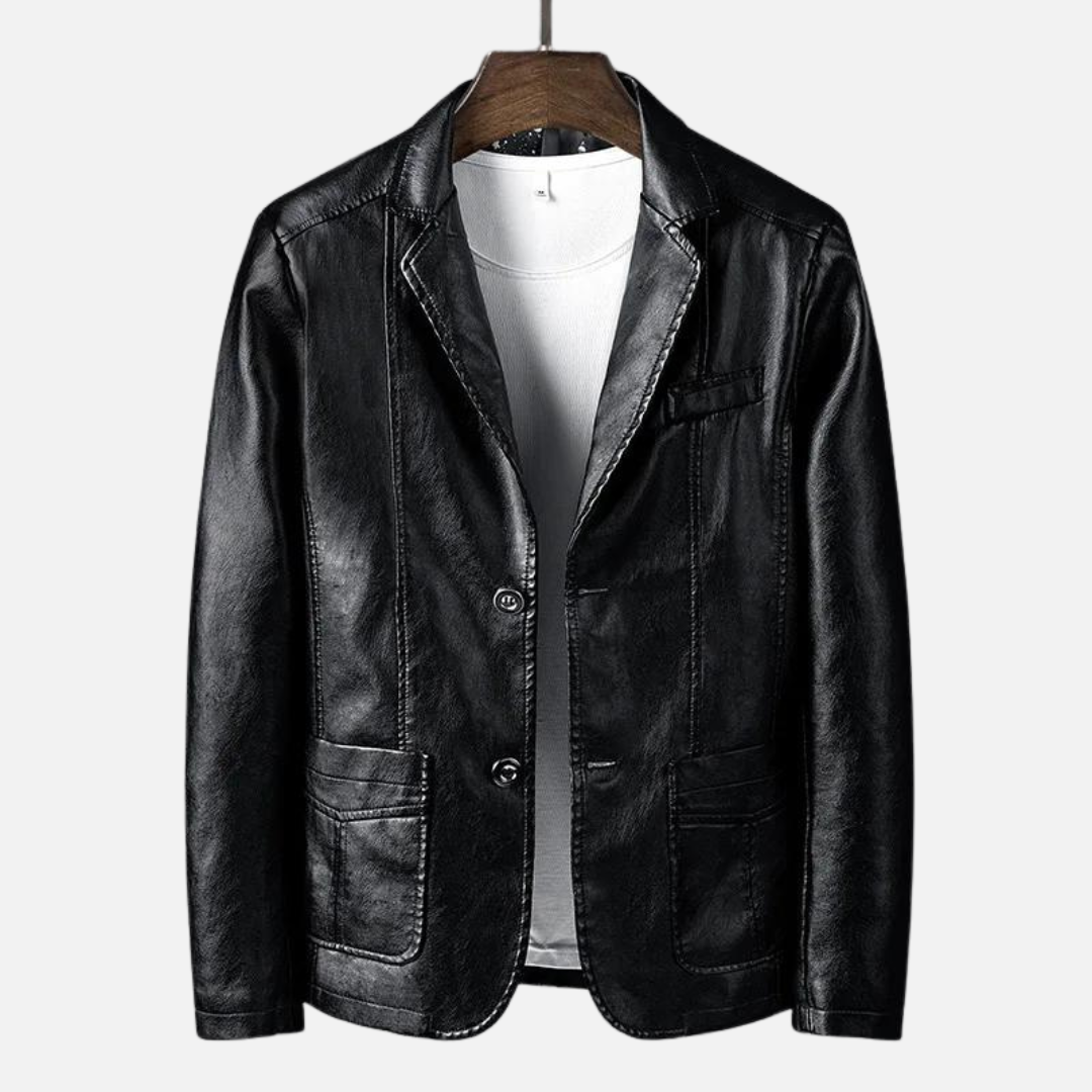 Noel - Veste en cuir vegan à deux boutons