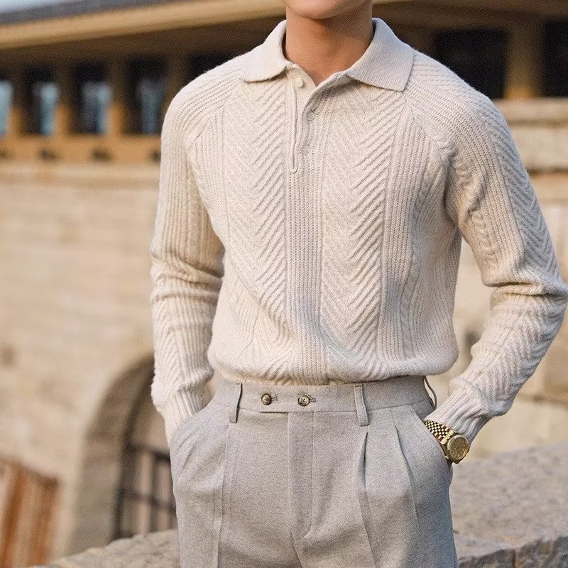 Gareth – Strickpullover mit Revers für Herren im Winter