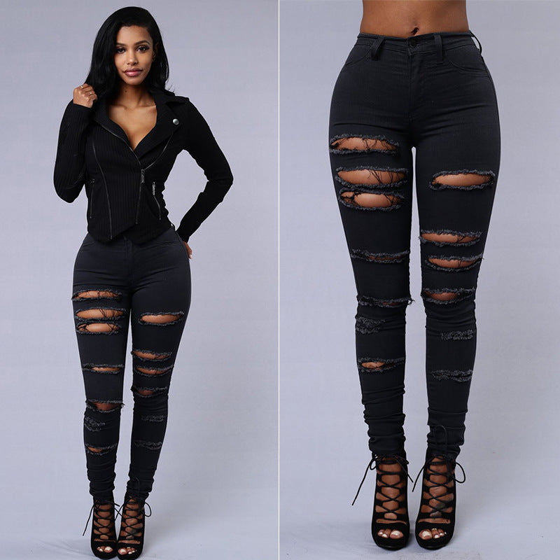 Francesca – Jean déchiré taille haute pour femmes