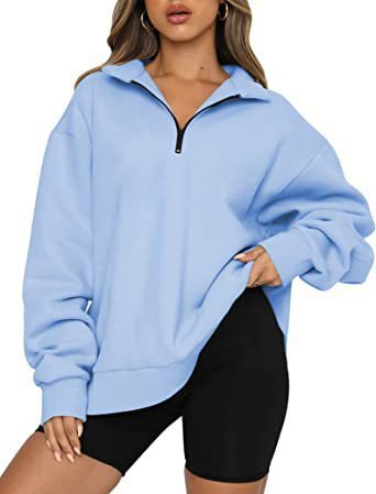 Dawn – Sweat-shirt femme avec zip et col rabattu