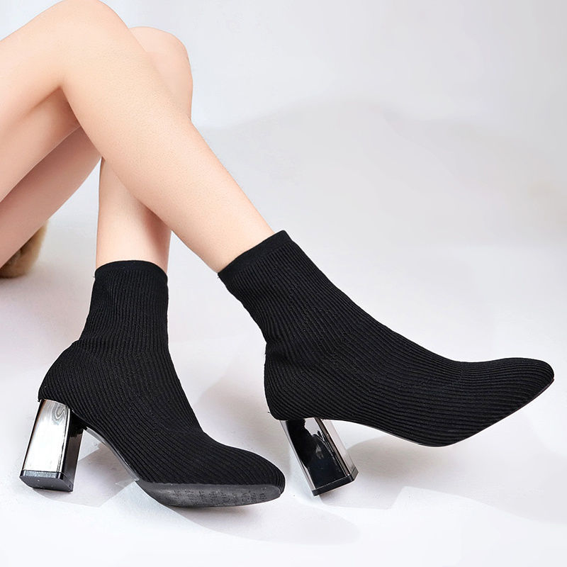 Julie – Bottes Élastiques à Talons Hauts pour Femmes