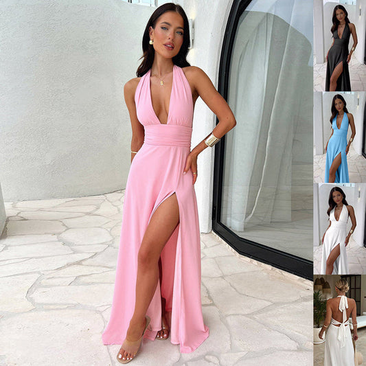 Julia – Robe d'Été Échancrée avec Dos Nu et Encolure Halter