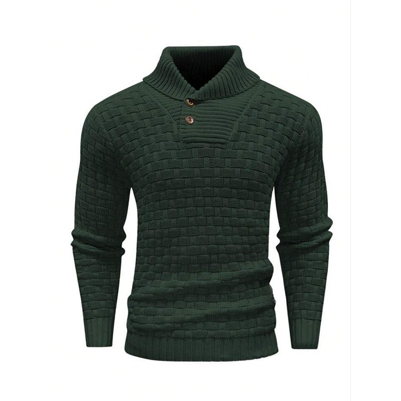 Ian – Slim Fit Herren Rollkragenpullover mit Knopfdesign